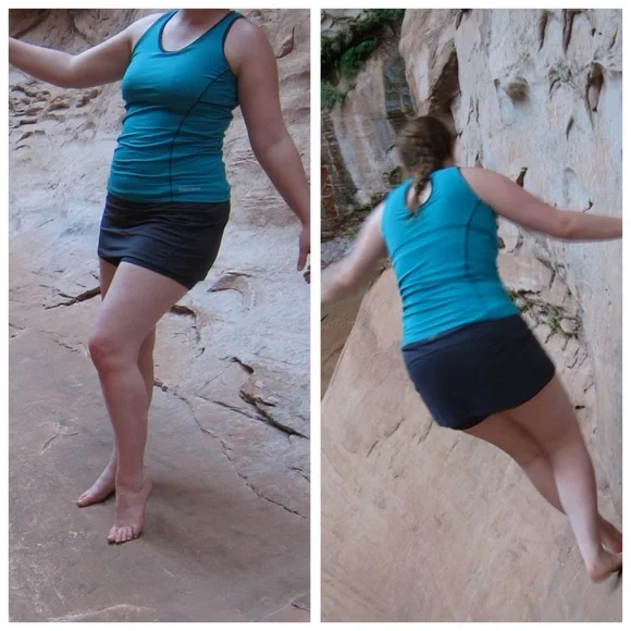 Marmot workout Tank with keyhole back and Built in Bra - Picture 2 of 5